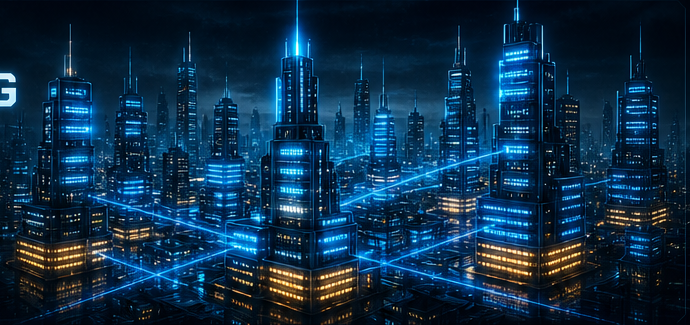 Futuristic Jungle Computing city skyline